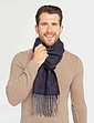 Checked Reversible Scarf - Navy