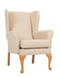 Queen Anne Fireside Chair - Biscuit