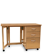 Folding Desk With Drawer Cabinet - Oak