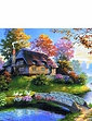 Cottages Through The Seasons 4 x 1000 Piece Jigsaw Set - Multi