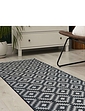 Indoor Outdoor Country Tile Flatweave Rug - Grey