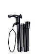 Short Folding Anatomical Walking Cane Black