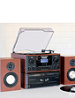 6 In 1 Full Function Music System With Book End Speakers - Oak