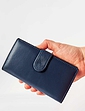 Leather Credit Card Wallet - Navy