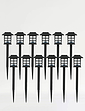 Set of 12 Super Solar Garden Lights - Black