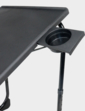 Portable Adjustable Folding Table With Cup Holder - Black