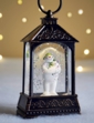 Water Lantern With Snowman Holding Snowdog - Multi