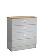 Henley 4 Draw Chest With Cup Handles - Grey