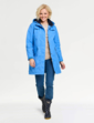 Fleece Lined Waterproof Fabric Jacket 36 Inch - Blue