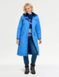Fleece Lined Waterproof Fabric Jacket 44 Inch - Blue