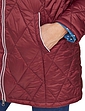Diamond Quilt Detachable Hood Jacket 32 Inch - Wine