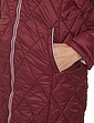 Diamond Quilt 42 Inch Detachable Hood Jacket - Wine