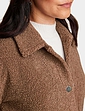 Boucle Popper Fastening Lined Jacket - Natural