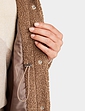 Boucle Popper Fastening Lined Jacket - Natural