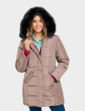 Parka Style Jacket With Detachable Hood - Mink