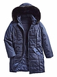 Water Resistant Parka Style Jacket With Detachable Hood And Faux Fur - Navy
