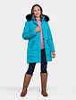 Parka Style Jacket With Detachable Hood - Teal