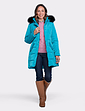 Parka Style Jacket With Detachable Hood - Teal