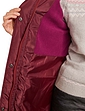 Water Resistant Parka Style Jacket With Detachable Hood And Faux Fur - Wine