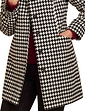Houndstooth Funnel Neck Coat - Black And White
