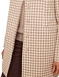 Houndstooth Funnel Neck Coat - Oatmeal