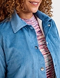 Fleece Lined Cord Jacket - Dusky Blue