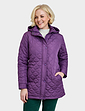 Quilted Detachable Hood Jacket - Damson