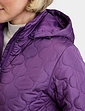 Quilted Detachable Hood Jacket - Damson