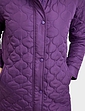 Quilted Detachable Hood Jacket - Damson