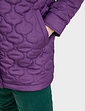 Quilted Detachable Hood Jacket - Damson