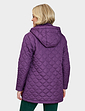 Quilted Detachable Hood Jacket - Damson