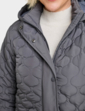 Quilted Detachable Hood Jacket - Grey