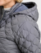 Quilted Detachable Hood Jacket - Grey