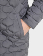 Quilted Detachable Hood Jacket - Grey