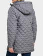 Quilted Detachable Hood Jacket - Grey