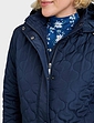 Quilted Detachable Hood Jacket - Navy