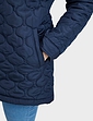 Quilted Detachable Hood Jacket - Navy