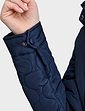 Quilted Detachable Hood Jacket - Navy