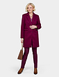 Two Button Plain Design Coat - Berry