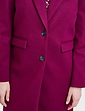 Two Button Plain Design Coat - Berry