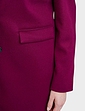 Two Button Plain Design Coat - Berry