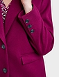 Two Button Plain Design Coat - Berry