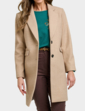 Two Button Plain Design Coat - Camel