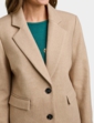 Two Button Plain Design Coat - Camel