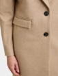 Two Button Plain Design Coat - Camel