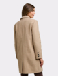 Two Button Plain Design Coat - Camel