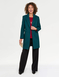 Two Button Plain Design Coat - Forest Green