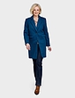 Two Button Plain Design Coat - Teal