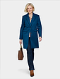 Two Button Plain Design Coat - Teal