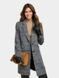 Two Button Check Design Coat - Black & White